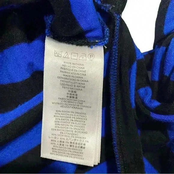 Michael Kors, Vibrant Blue Striped Casual Top, Small - Picture 4 of 7